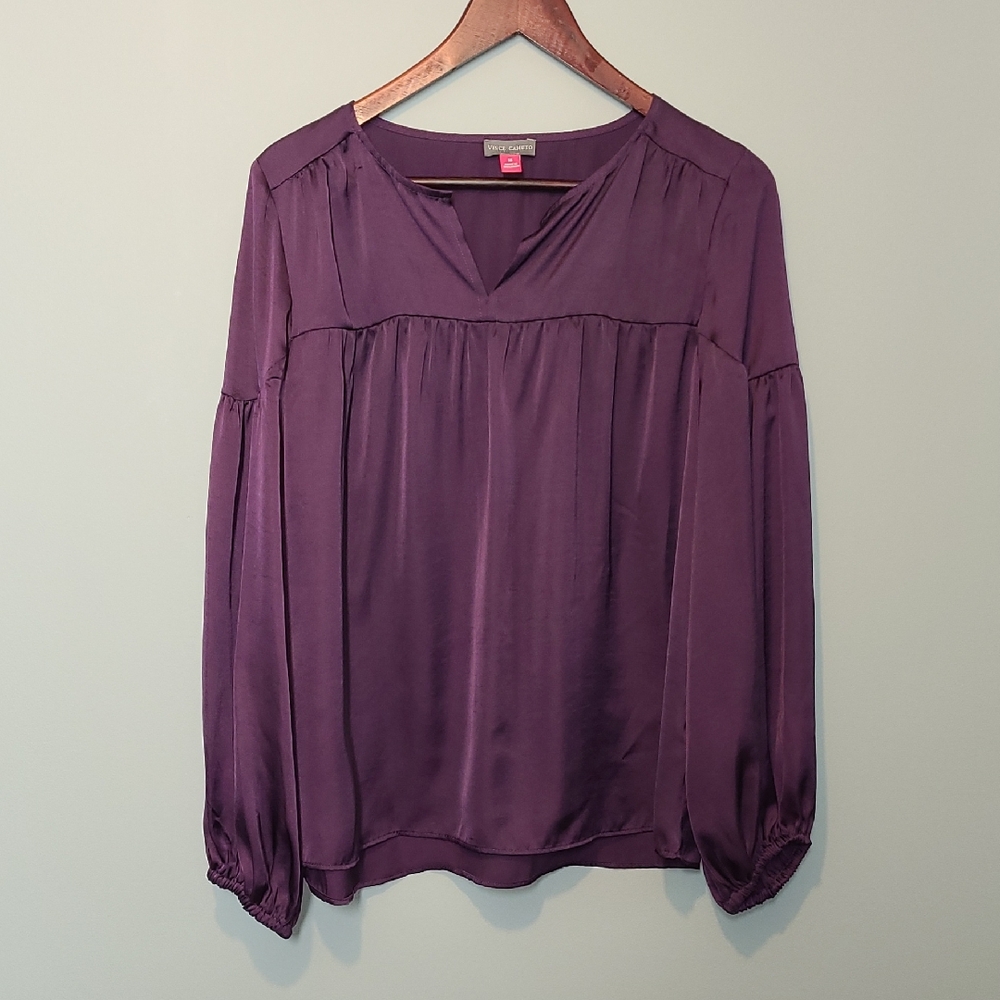 Vince Camuto Purple Puff Sleeve Blouse